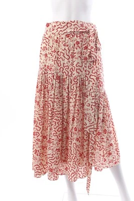 Falda envolvente Isabel Marant Grifol estampada de seda / Roja/Crema / PVP: £780.00 Foto 1 de 4