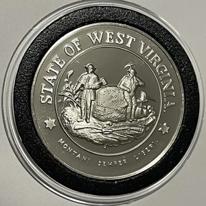 West Virginia State Proof Münze 33 Gramm Sterling Silber selten Sammlerstück rund - Bild 1 von 16