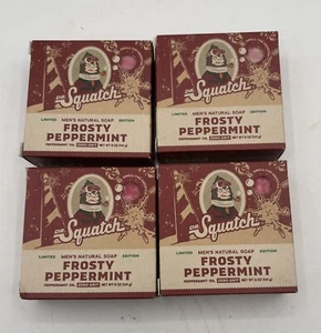 Dr Squatch 4 Pack Of Frosty Peppermint Limited Edition Holiday, Soap, Bar - Picture 1 of 3