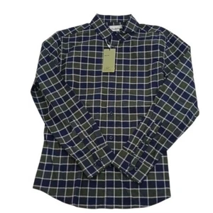 Camisa Goodfellow & Co Abotonada Verde Azul A Cuadros Calce Ajustado Northrop Talla M - Imagen 1 de 6