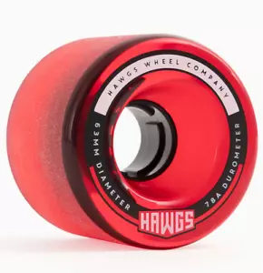 HawgS JELLY RED Swirl 63mm 78a Hawgs Longboard Wheels Set of 4 - Picture 1 of 1