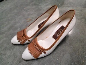 Vintage Bally Damen weiß Leder Rock Pumps Absätze Größe 6 - Bild 1 von 9