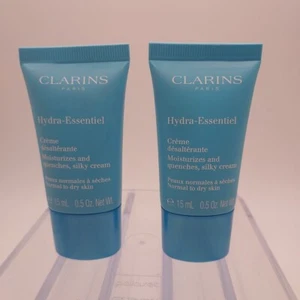 LOT OF 2 Clarins Hydra Essentiel Silky Moisture Cream Normal to Dry Skin .5oz ea - Picture 1 of 5