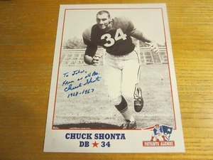 Chuck Shonta Autographed Signed 8.5X11 Photograph AFL Football Boston Patriots - Picture 1 of 3