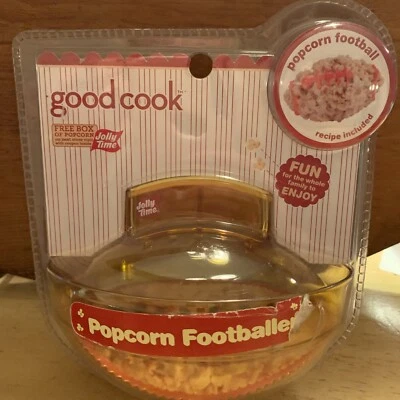 Popcorn Baller Yellow Football Shape Good Cook Jolly Time Non Stick Party Gift - Image 1 of 4