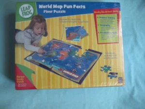 LEAP FROG 48 PIECE WORLD MAP FUN FACTS FLOOR PUZZLE -NEW FACTORY SEALED - Picture 1 of 5