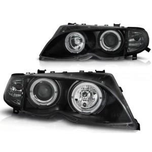 Reflektor Angel Eyes LED czarny pasuje do BMW serii 3 E46 Limuzyna/Touring od 01-05 - Zdjęcie 1 z 1