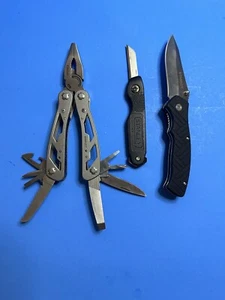Lot Of 3 Knives- Stanley 2CR Multitool Stainless Steel Nice Cond. #168A - Picture 1 of 7