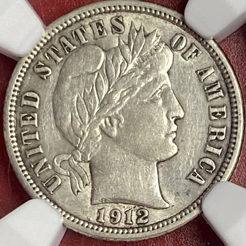 NGC XF-45!  1912 BARBER DIME Cover