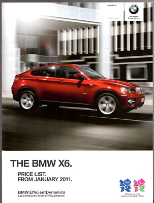 BMW X6 Especificaciones 2010-2011 Reino Unido Mercado Folleto 35i, 50i, 30d y 40d Foto 1 de 2