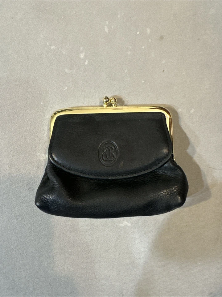 Monedero Buxton de cuero genuino 3x4 negro/dorado Foto 1 de 4