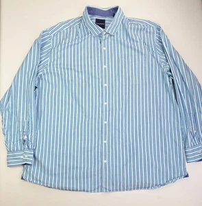 Tommy Bahama Größe 3XT Herren puderblau weiß Streifen Knopfleiste gesticktes Logo - Bild 1 von 11