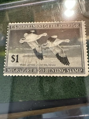 US Department of Agriculture One Dollar 1947-1948 Migratory Bird Hunting Stamp - Image 1 of 2