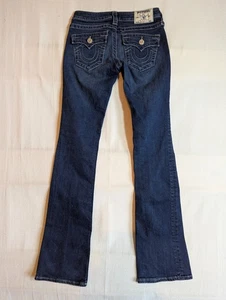True Religion Jeans Damen 25 Boot Cut Low Rise World Tour Cowgirl Denim Blau - Bild 1 von 11