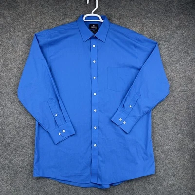 Camisa Stafford Para Hombres XL Azul Viaje Fácil Cuidado Tela Ancha Ajuste Regular Vestido Bolsillo Foto 1 de 4
