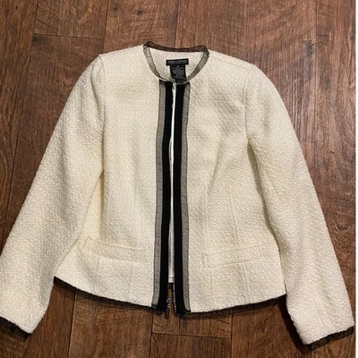 Chaqueta Blazer Pamela Dennis Private Client Group Marfil Tweed Foto 1 de 4