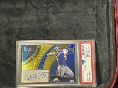 2022 Panini Select - Moon Shots Signatures Bo Bichette #MSS-BO /10 GOLD PSA 10 - Image 1 of 2