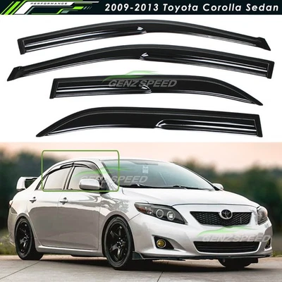 For 2009-2013 Toyota Corolla JDM Mugen Style Window Visors Rain Guards Deflector - Image 1 of 4