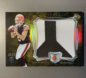 Johnny Manziel 2014 Bowman Sterling Jumbo Rookie Patch Gold /75 Patch SSP - Picture 1 of 2