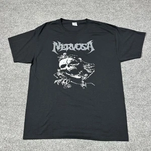 Nervosa USA Tour 2016 XL Shirt Black Short Sleeve Cotton Thrash GUC - Picture 1 of 6
