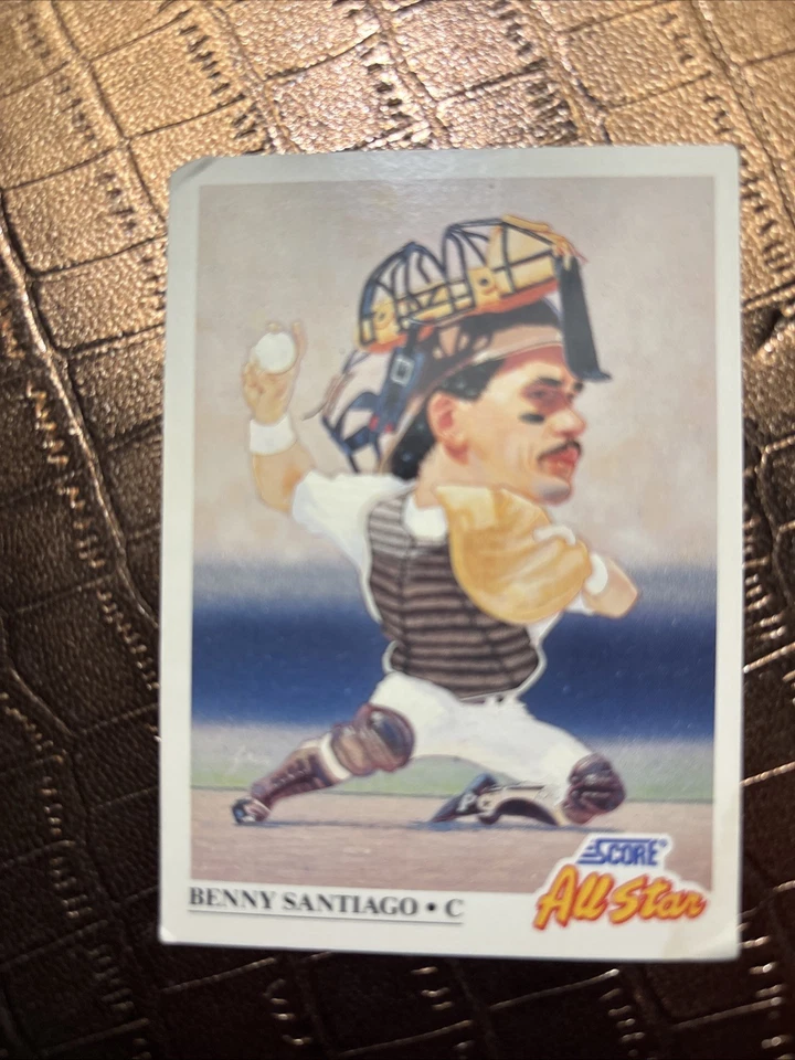 Tarjeta de béisbol 1991 Score Benito Santiago 'All-Star' #663 San Diego Padres MLB Foto 1 de 2