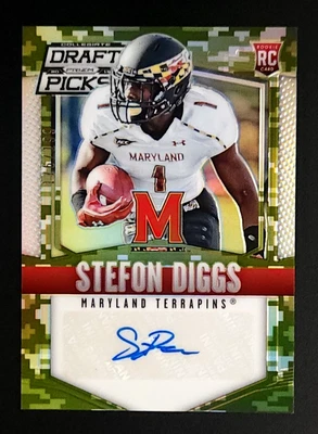 2015 Panini Prizm Collegiate Draft Picks RC #243 Stefon Diggs Camo AUTO #d /199 - Image 1 of 2