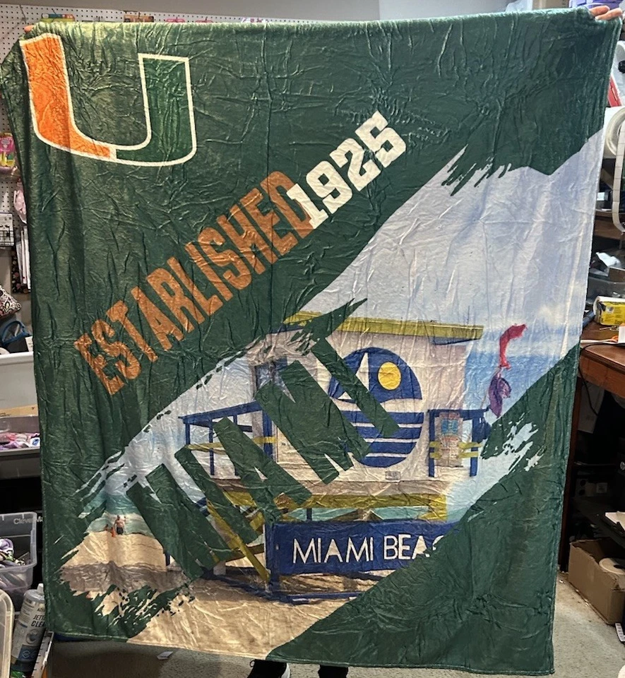 "Bonita manta polar Miami Hurricanes Team 50""x60"" suave" Foto 1 de 1