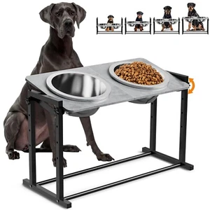 Elevated Dog Bowls for Extra Large Dogs, 4 Height Adjustable Tilted Raised Do... - Picture 1 of 6