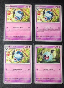 3x Swoobat 033/091 & 1x Woobat 032/091 Pokemon card SV Paldean Fates NM - Picture 1 of 1