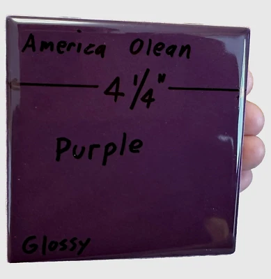 1 peça. Roxo brilhante escuro: azulejo cerâmico 4-1/4" por American Olean, alta qualidade NOVO - Imagem 1 de 4