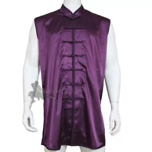 Giacca Kung Fu Nanquan Tai Chi Arti Marziali Top Wing Chun Wushu Cappotto Seta Satinato - Foto 1 di 5