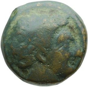 063. Greek Bronze Coin. PHILIP II, Macedonia. AE-16. Apollo / Youth on Horseback - Picture 1 of 2