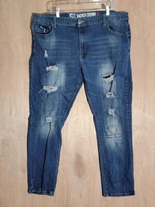 sacred crown jeans womens size 42 skinny stretch distressed high rise blue - Picture 1 of 11
