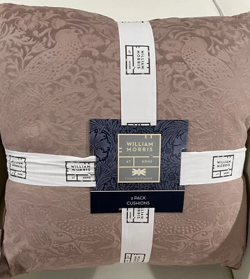 NUEVO WILLIAM MORRIS 2 PIEZAS Juego Fresa Ladrón ROSEHIP 20x20 Almohadas e Insertos Foto 1 de 4