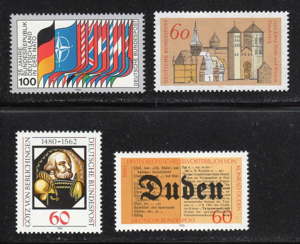 Germany 1980 SC# 1322-1325 - Flags, Castle - 4 Different Stamps - M-NH Lot # 79 - Image 1 of 1