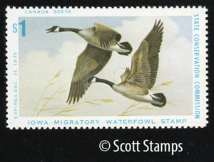 IA4 1975 Iowa Duck Stamp - MNH - Canada Geese - Artist: Mark Reece - Picture 1 of 1