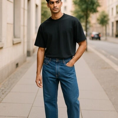 Ralph Lauren Polo Jeans Mens 36 X 32 Blue Denim High-Rise Straight Leg M1971 - Image 1 of 4