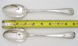 Set of 2 Early American Coin Silver Serving Spoon Marked J. Anthony 1762-1814 - Picture 1 of 12