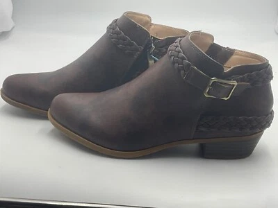 Life Stride Ankle Boots Velocity 2.0 Adriana Brown  Women's Side Zip Size 10M - Image 1 of 4