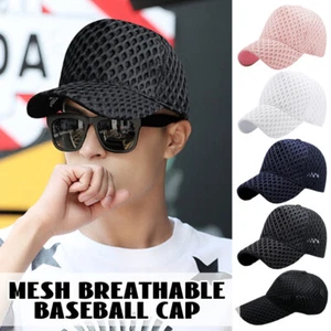 Summer Hollow Mesh Oversize Big head Baseball Cap Outdoor Sun Hat Breathable Cap - Picture 1 of 29