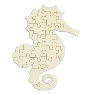 Blanko-Holzpuzzle, Seepferdchen, personalisierbar – 22 Teile zum selbst designen - Bild 1 von 5