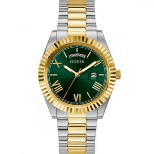 Orologio Uomo GUESS CONNOISSEUR GW0265G8 Acciaio Bicolor Gold Dorato Verde - Foto 1 di 3