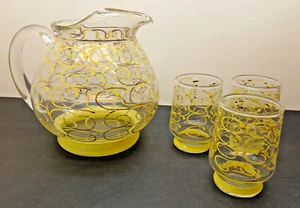 Vintage Ball Lucite Juice Set with 3 Glasses - Picture 1 of 10