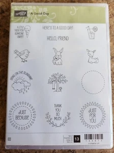 Stampin' up! Set A GOOD DAY! Osterhase Worte, Reh, Wünsche nie benutzt lesen - Bild 1 von 3
