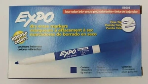 Expo 86003 Geruchsarme trocken abwischbare Marker blau feine Spitze 12er Pack  - Bild 1 von 2