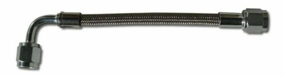 -3AN Straight to 90 Degree Stainless Steel Braided Brake Line Hose 72" Length - Image 1 of 1
