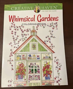 Whimsical Gardens Coloring Book 2015 Adult Gardening Pictures Coloring Book - Picture 1 of 15
