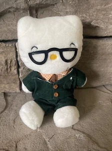 Vintage seltenes Hello Kitty Papa George weißes Plüschtier Stofftier Puppe 2000 Sanrio - Bild 1 von 6