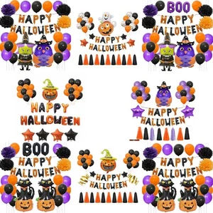 Jumbo Halloween Ghost Spider Bat Foil Balloons Banner Banner Decoration Party - Picture 1 of 19