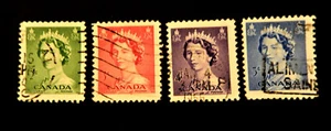 Canada 1953 / Queen Elizabeth /SC 326-329 /Set of 4 Stamps / Used - Picture 1 of 3